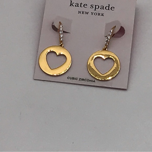 NEW Kate Spade Heart Gold Plated Drop Dangle Earrings WBRUH347   RETAIL … - Picture 5 of 6
